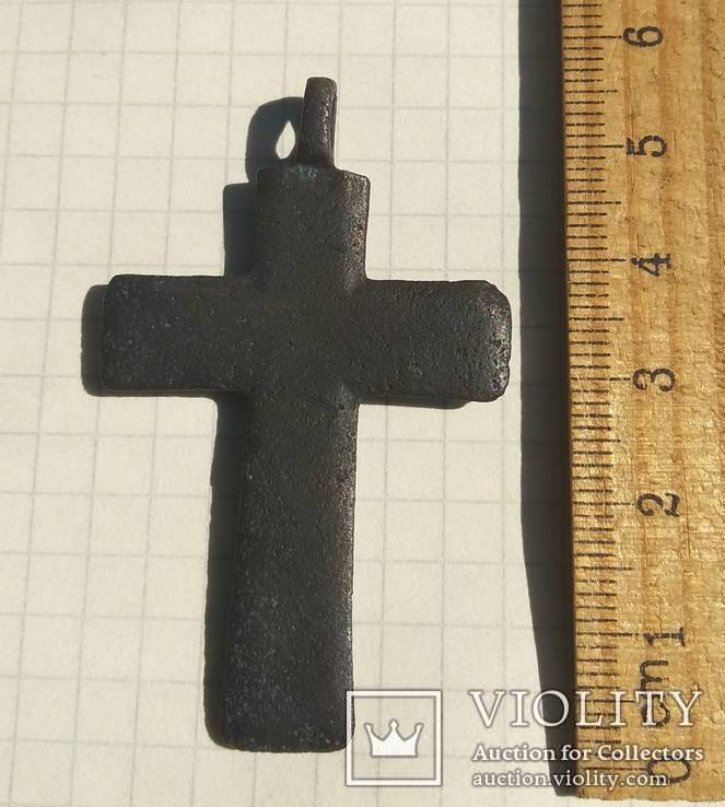 Большой крест с остатками эмали., фото №4