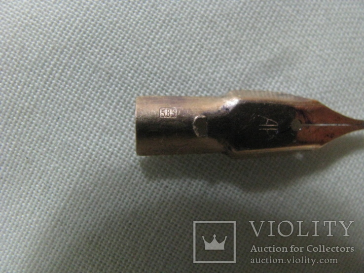 Перьевая ручка с золотым пером (0,42 гр. 583 пр.) + коробка от комплекта " балтика", фото №10