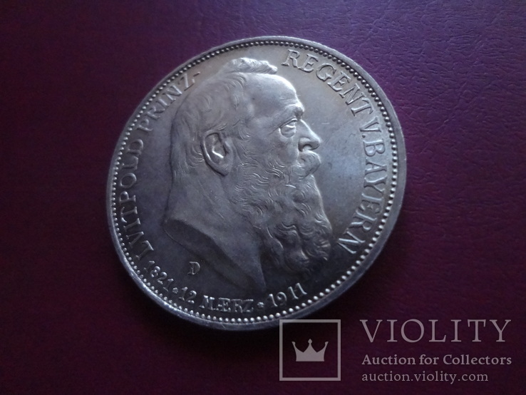 3 марки 1911 Бавария Луитпольд серебро  (S.7.12)~, фото №3