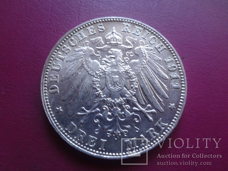 3 марки 1911 Бавария Луитпольд серебро  (S.7.12)~, фото №4