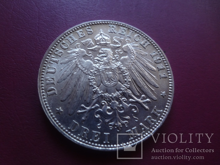 3 марки 1911 Бавария Луитпольд серебро  (S.7.12)~, фото №5