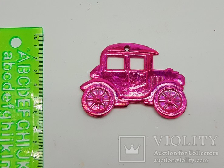 Елочная игрушка Машинка пластиковая СССР, винтаж, фото №3