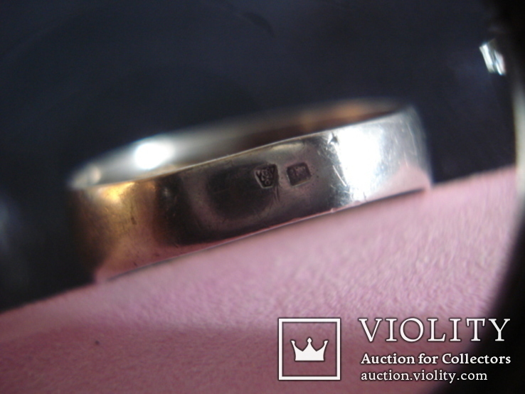 Серебряное кольцо 835 с цветной эмалью,размер 18.5-19., фото №3