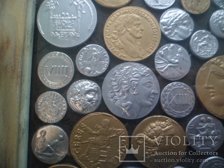 Монети античного периода  копії 34 смх 25 см под стекло, фото №6