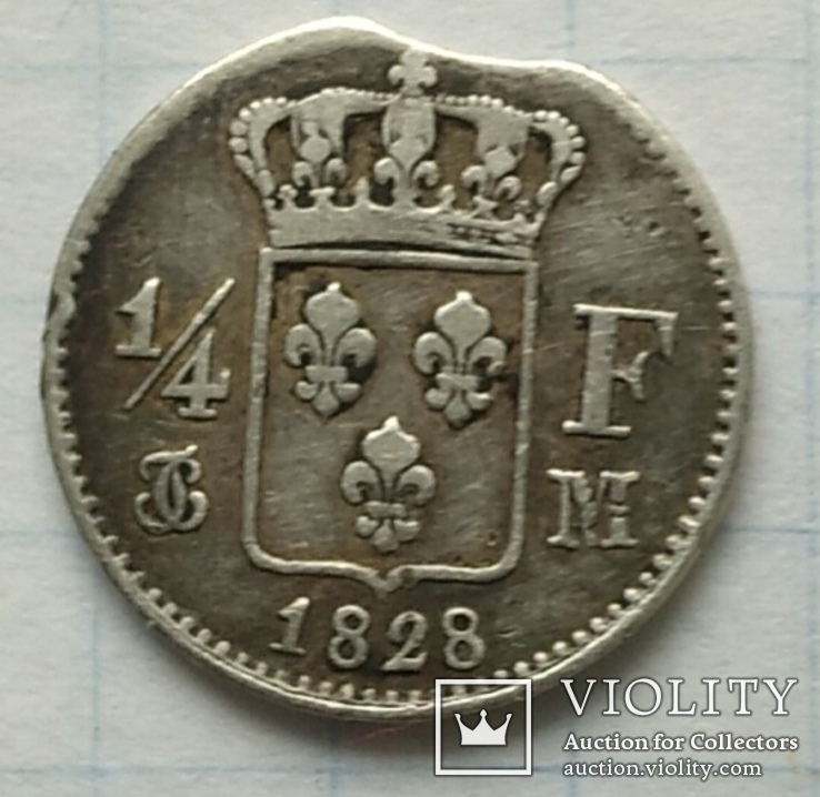 Монета 1/4 франка, 1828 года., фото №8