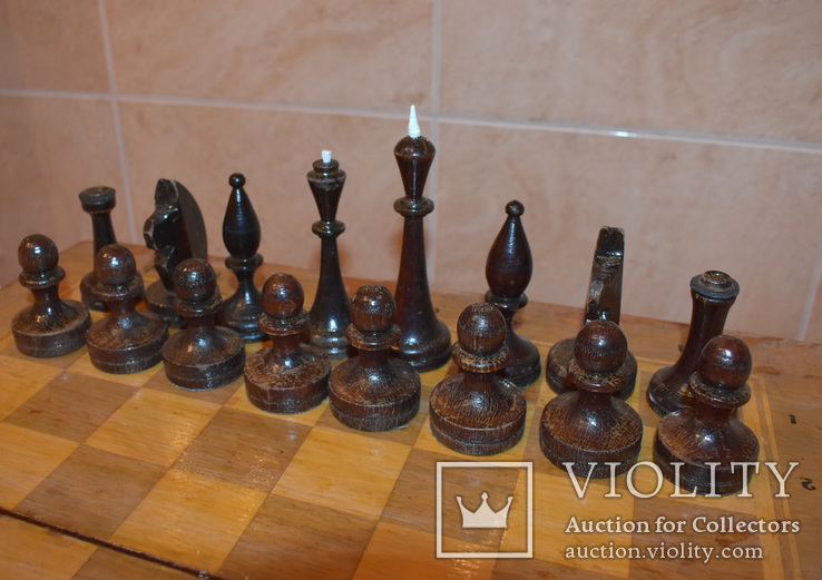Шахматы СССР большие, дерево,полный   комплект,доска 47х47см, фото №9