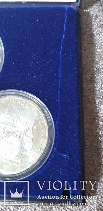 СССР Набор Олимпиада-80 7 монет 1980 10 рублей 5 рублей Серебро в футляре, фото №7