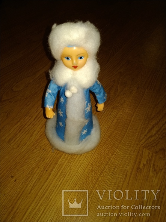 Снегурочка СССР в голубом платье, ткань. 24 см высота, фото №7