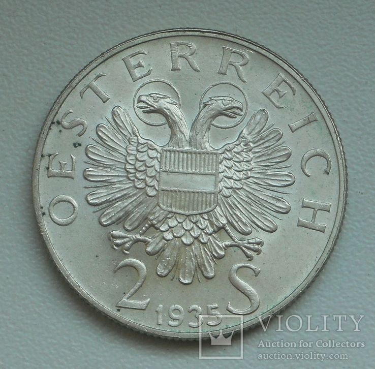 Австрия 2 шиллинга 1935 г. "Карл Люгер", серебро, фото №3