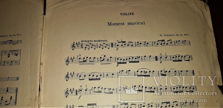 "музыкальный момент"шуберт.переложение для скрипки с фортепиано.ноты до 1917 года., фото №5