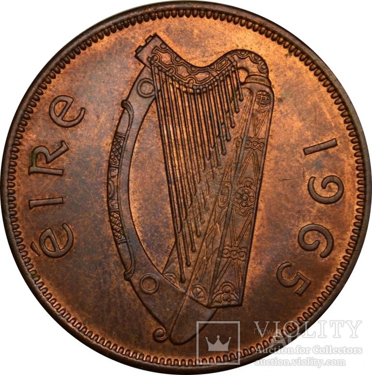 Ирландия. 1 пенни 1965 г. UNC, фото №3