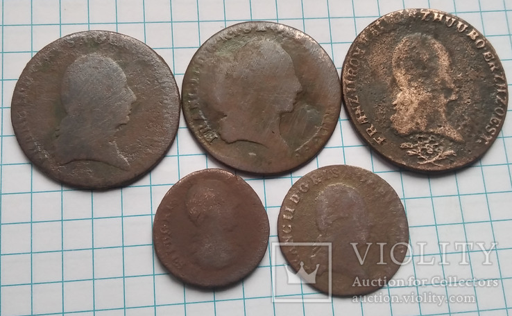 Лот 5 монет. 1/2.;1;3;6 крейцер, фото №5