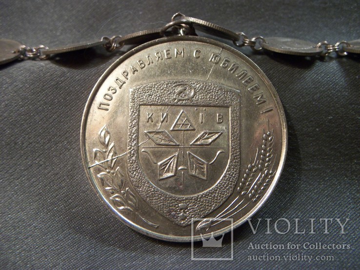 Медаль памятная, именная, 60 лет, 1988 год, Киев. 1 копейка СССР, фото №3