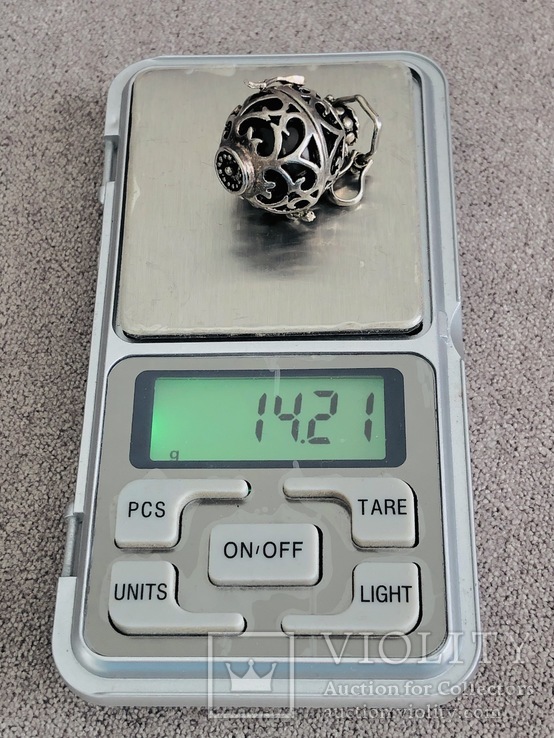 Кулон сфера звенящий (серебро 925 пр, вес 14,2 гр), фото №13