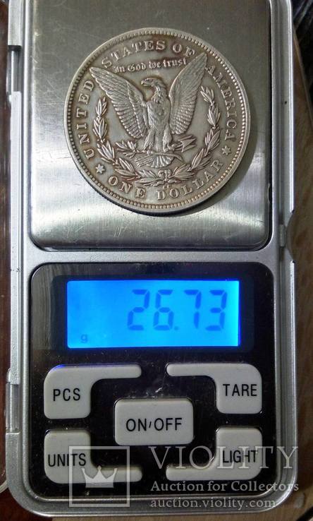 1 долар 1893 року CC .  CША  /срібло/UNS, фото №6