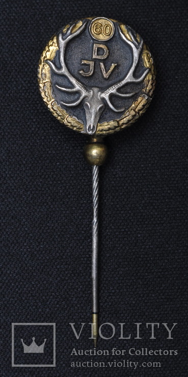 Серебрянный знак членства в немецком Охотничьем Союзе (DJV),60 лет), фото №2