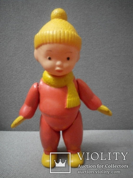 Кукла мальчик Лыжник целлулоид шостка СССР, фото №3