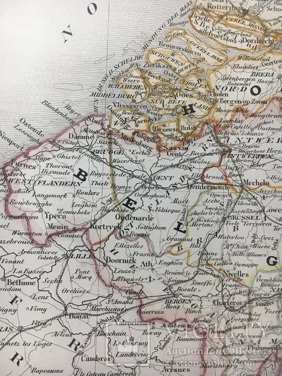 Карта Бельгія, Нідерланди, Люксембург. 1849р. (лист 245*300), фото №3