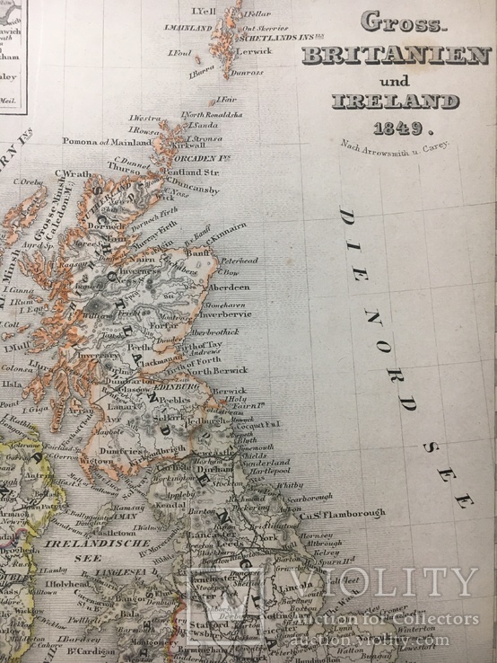 Карта Англія, Шотландія, Ірландія. 1849р. (лист 245*295), фото №2