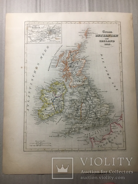 Карта Англія, Шотландія, Ірландія. 1849р. (лист 245*295), фото №8