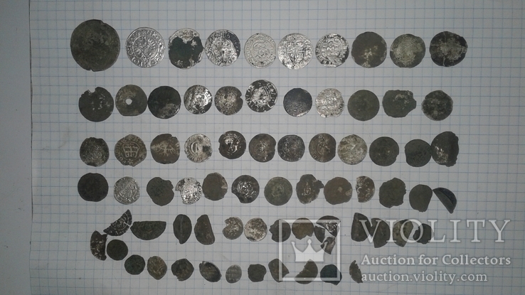 Лот серебряних монет 70 шт