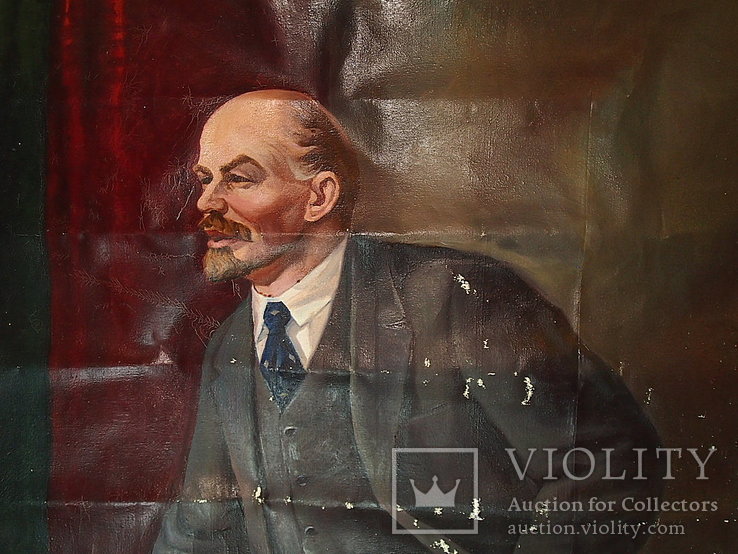 Картина маслом В.И.Ленин. 130 х 100 см. Копия., фото №3