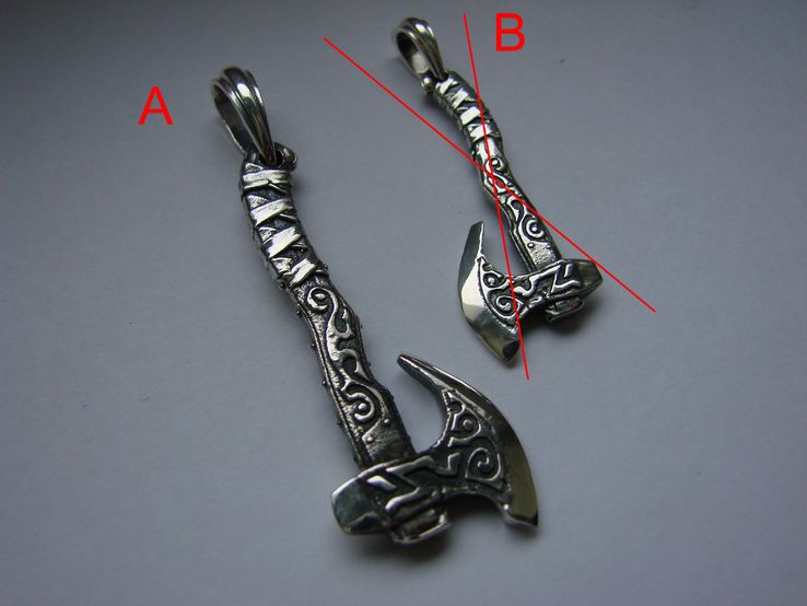 (A) Zawieszenie amulet w kształcie topora bojowego wikingów (słowian, celtów)., numer zdjęcia 7