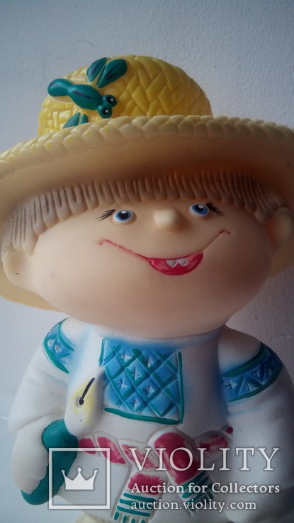 Лялька український хлопець у солом'яному капелюсі та постоли Горизонт СРСР, фото №3