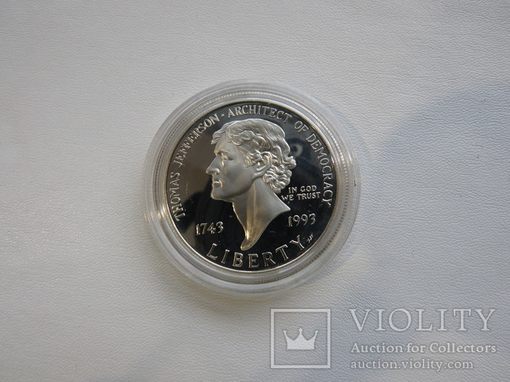 США один доллар 1993 год Джефферсон, фото №5