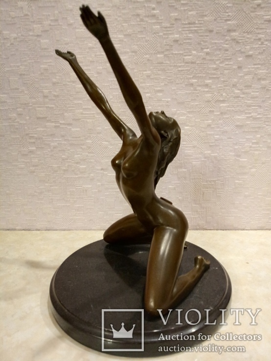 Бронзовая статуэтка "Гимнастика.Ню." - бронза или латунь., фото №4