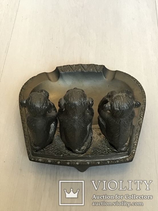 Пепельница ,, три обезьяны,,9х13см б/у, фото №4