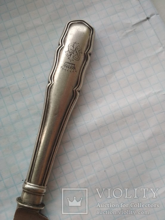 Нож ручка и лезвие серебро, фото №4