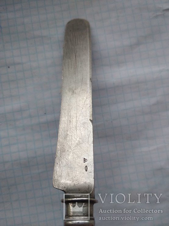 Нож ручка и лезвие серебро, фото №5