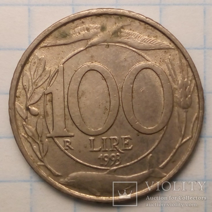 Италия 100 лир, 1993 год, фото №3