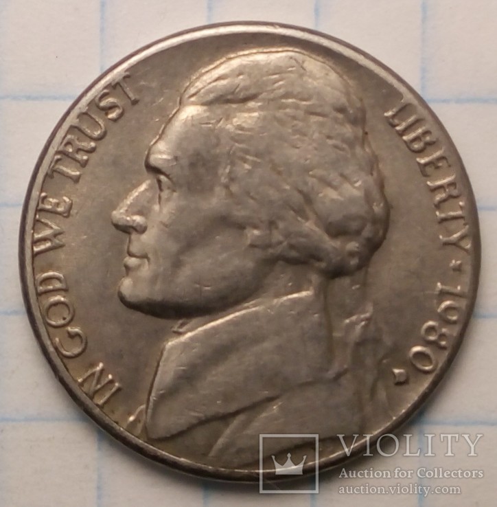 США 5 центов, 1980 год