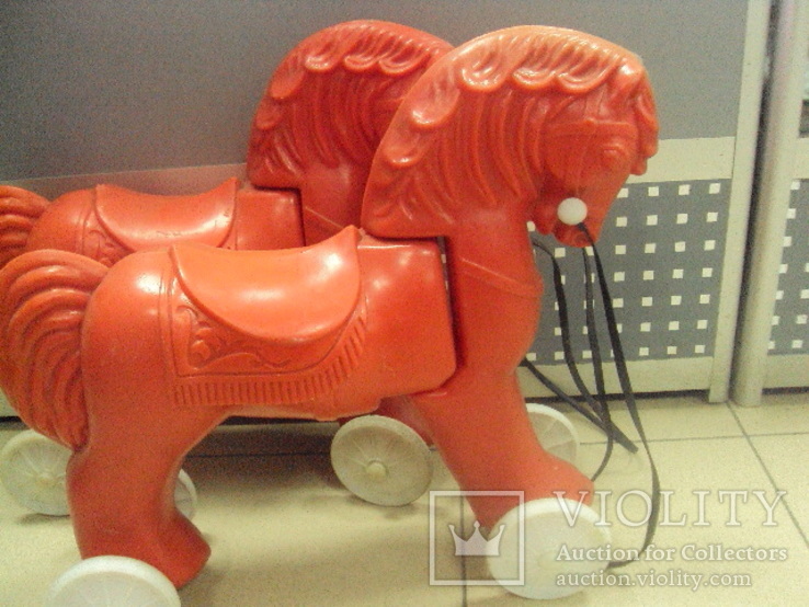 Детская игрушка каталка лошадка конь ссср лот, фото №11