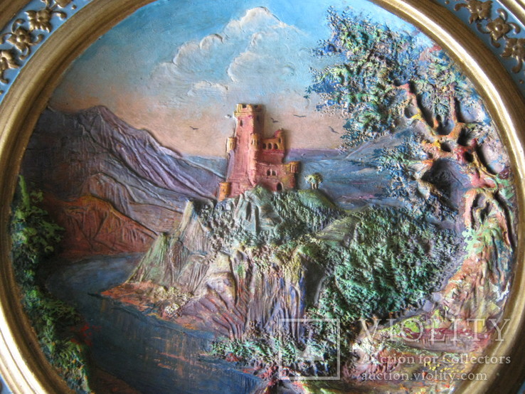 Настенная тарелка-панно.Терракота.Австрия 19в. D-48, фото №5