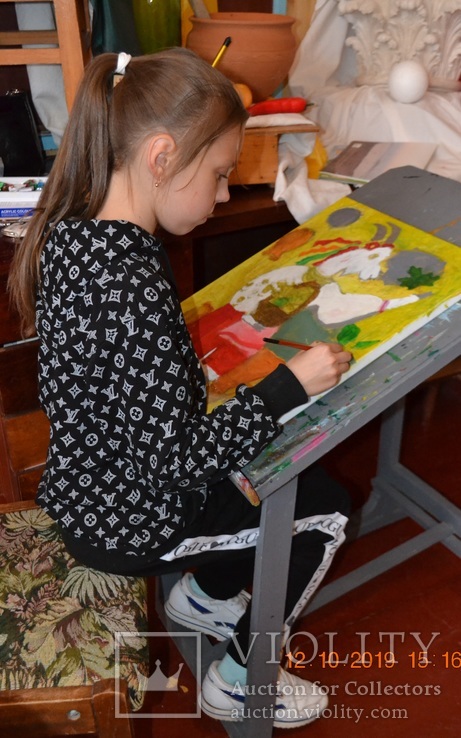 Картина "Етно коза", 50х40 см., акрил, листопад 2019 р., Поліна Кузуб, 9 років, фото №12