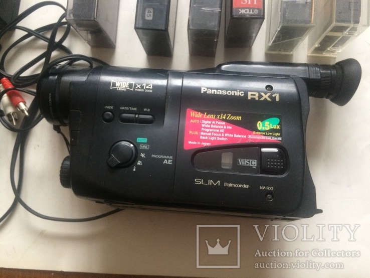 Видеокамера Panasonic RX1 VHS-C  + кассеты + 2 батарейки + зарядка и штур, фото №3