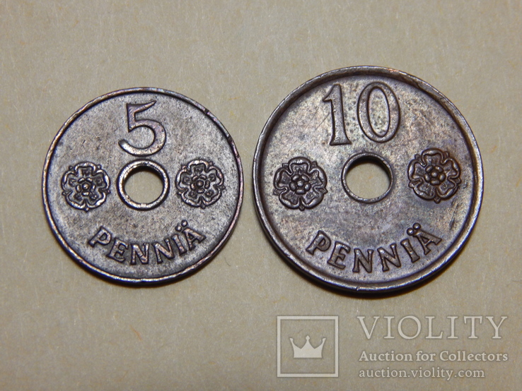 5 и 10 пенни, 1941 г Финляндия