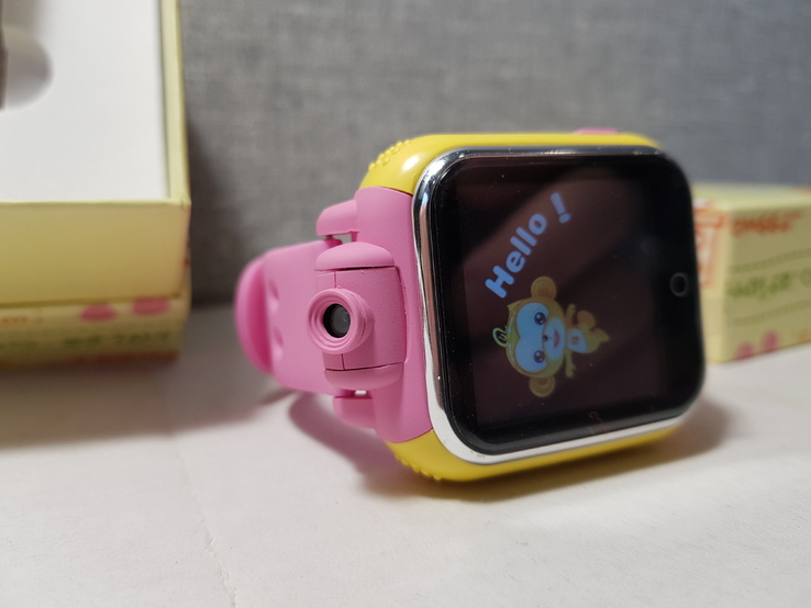 Детские телефон часы с GPS трекером, камерой Q200 Pink, фото №4