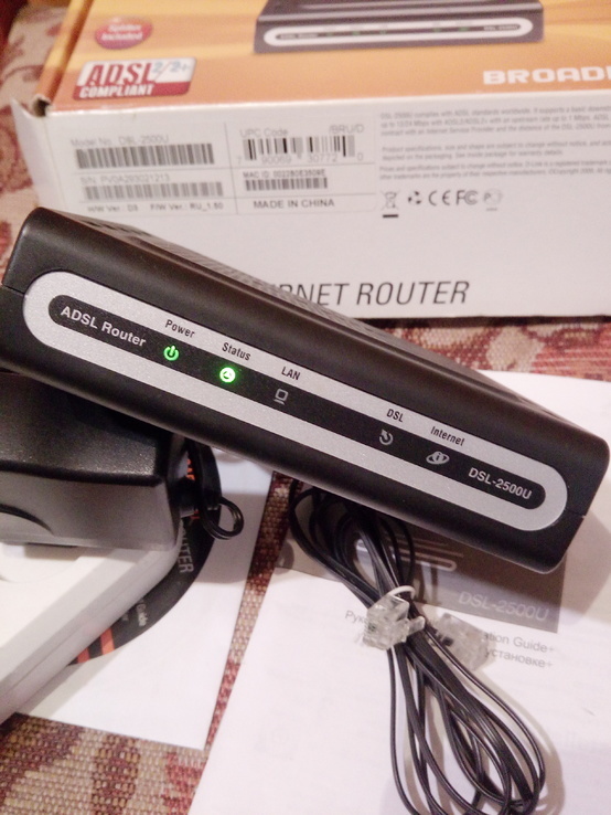 Модем D-LINK DSL-2500U ADSL2+ETHERNET ROUTER б/у робочий, numer zdjęcia 5