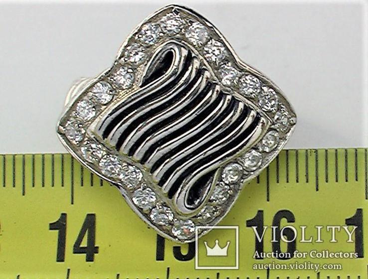 Кольцо перстень серебро 925 проба 10,37 грамма размер 17, фото №5