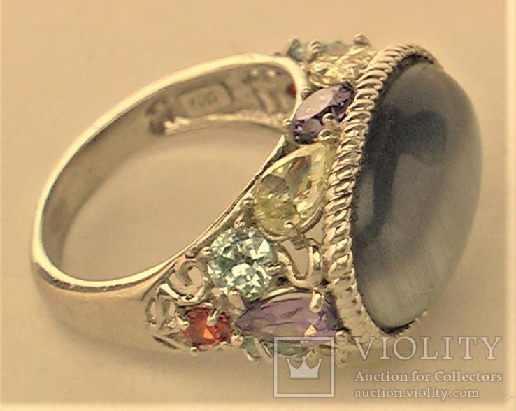 Кольцо перстень серебро 925 проба 17,5 размер авторская работа 8,37 грамма, фото №4
