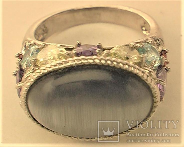 Кольцо перстень серебро 925 проба 17,5 размер авторская работа 8,37 грамма, фото №5