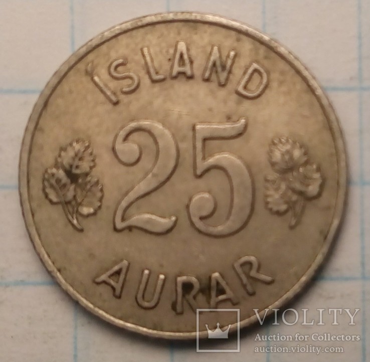 Исландия 25 эйре, 1957 год