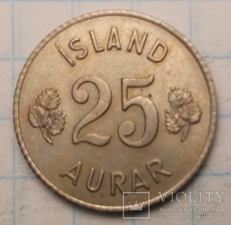 Исландия 25 эйре, 1966 год