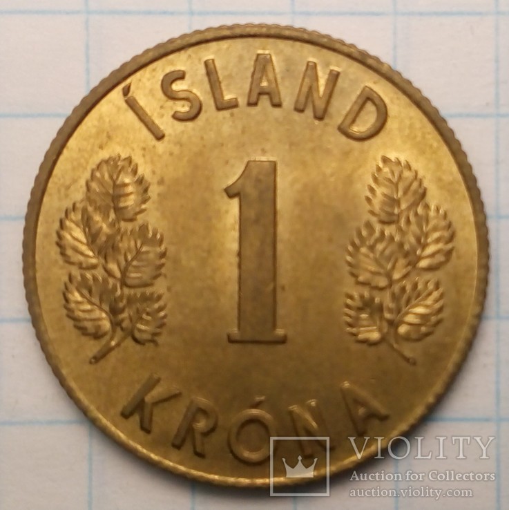 Исландия 1 крона, 1966 год