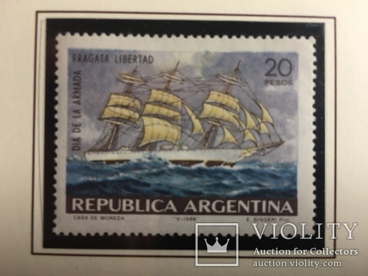 Аргентина, парусники, 1968, MNH
