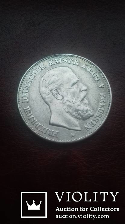 2 марки 1888 р. Срібло. Пруссія., фото №4